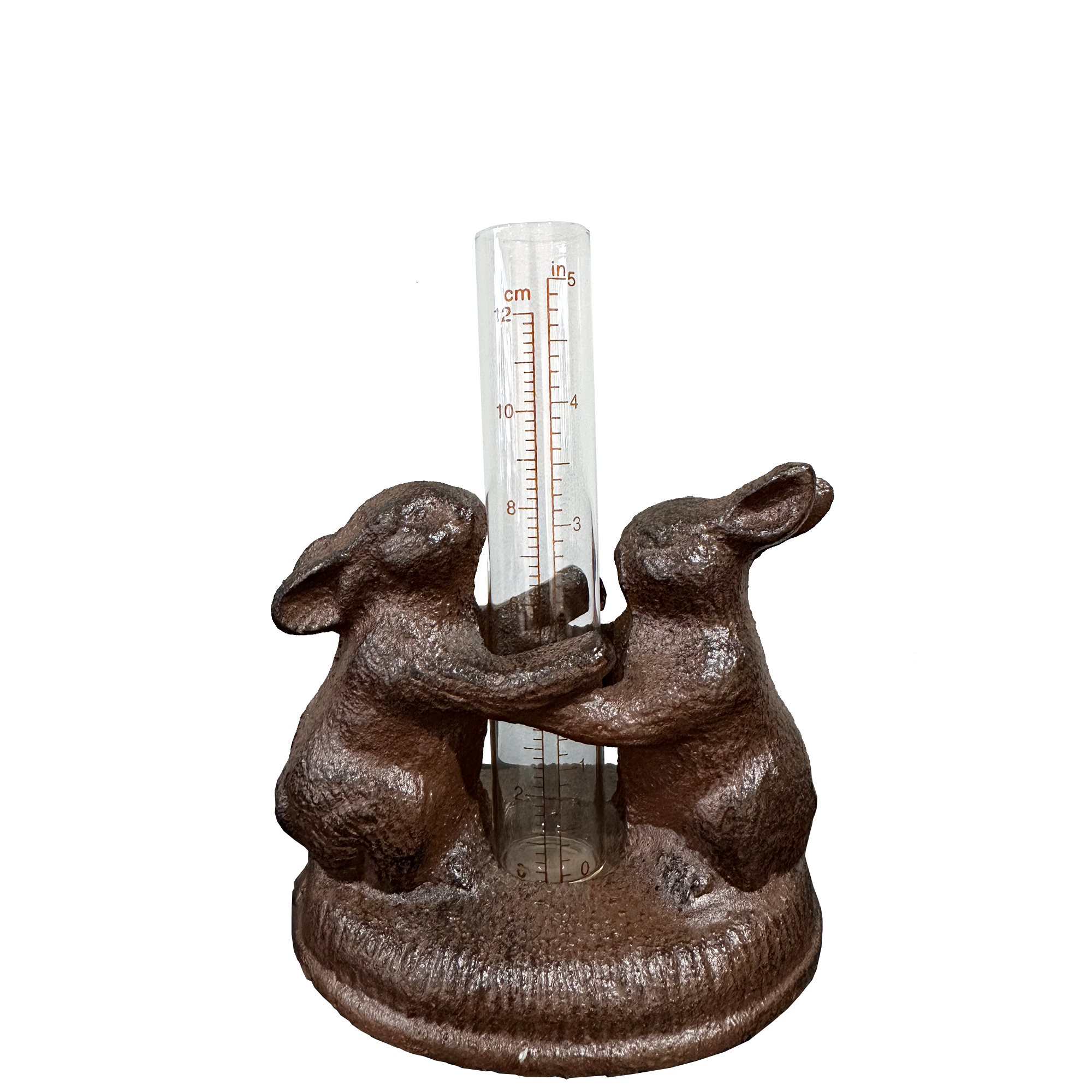 Cast Iron Rain Gauge - Two Rabbits - YW-CIRG-001