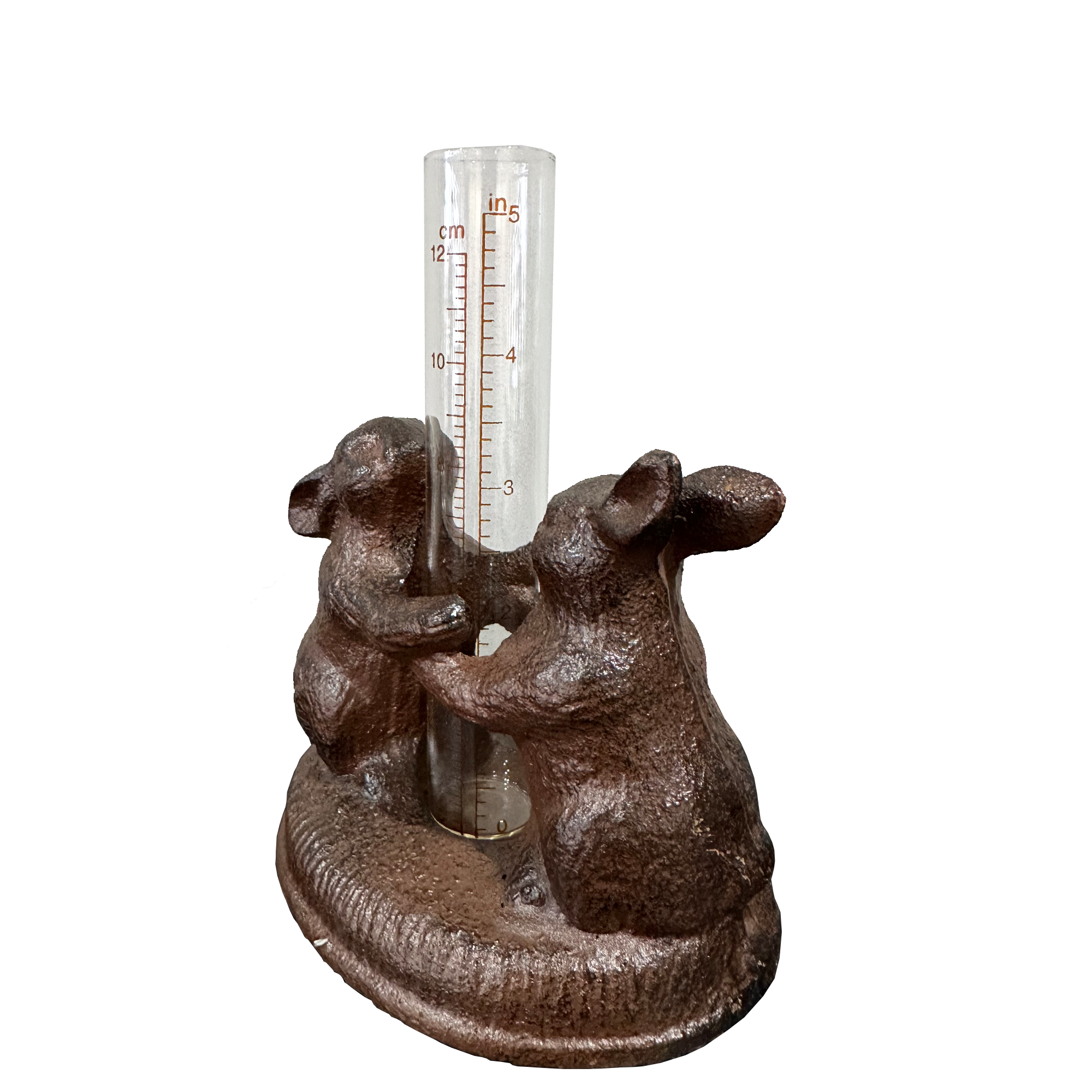 Cast Iron Rain Gauge - Two Rabbits - YW-CIRG-001