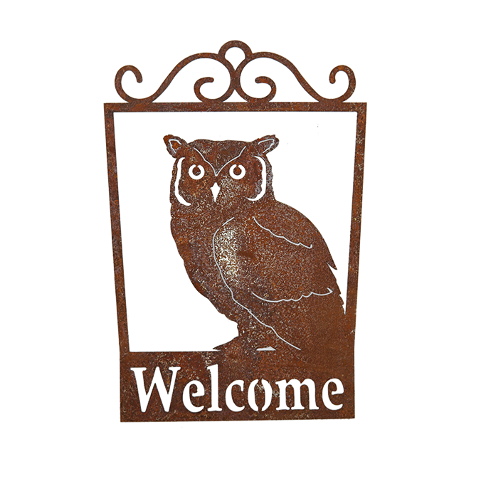 *W3987 Owl Welcome signs set of 3
