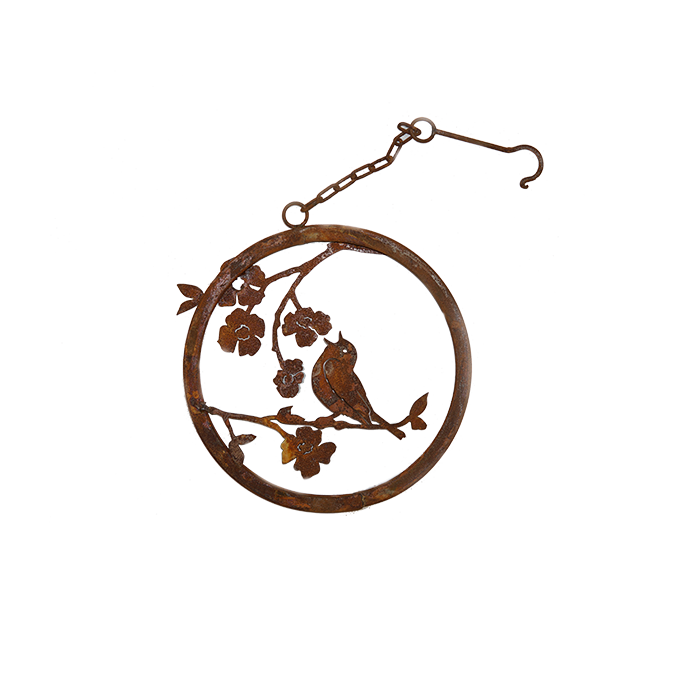 *W4272 Singing Warbler on Dogwood Branch Ring with hook set of 3