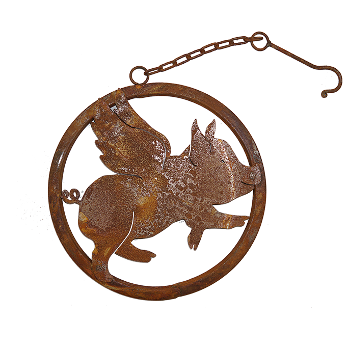 *W4271 Flying pig ring with hook set of 3