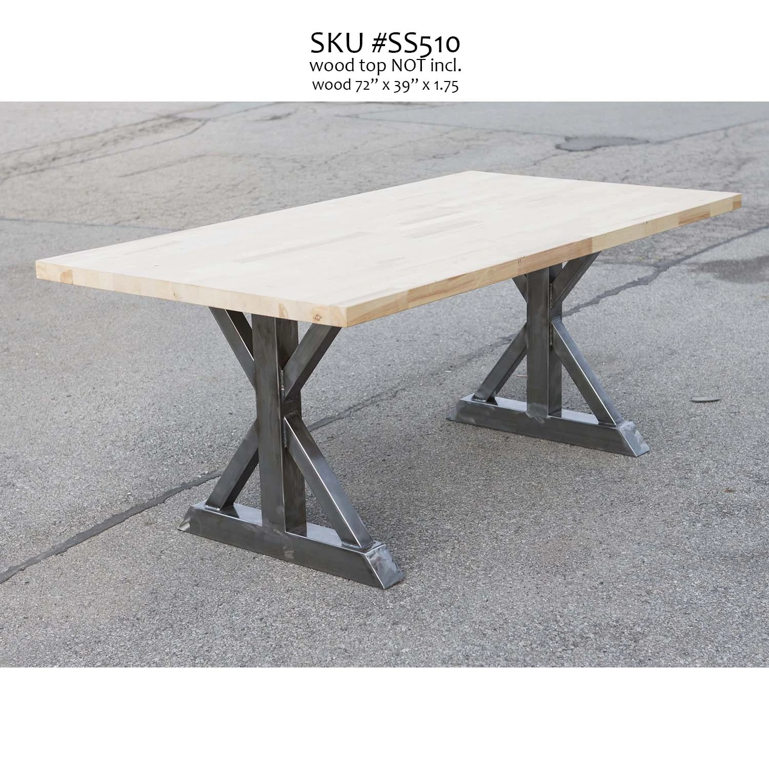 SS510 Trestle Dining Table Legs (For heavy table tops), 1 Pair
