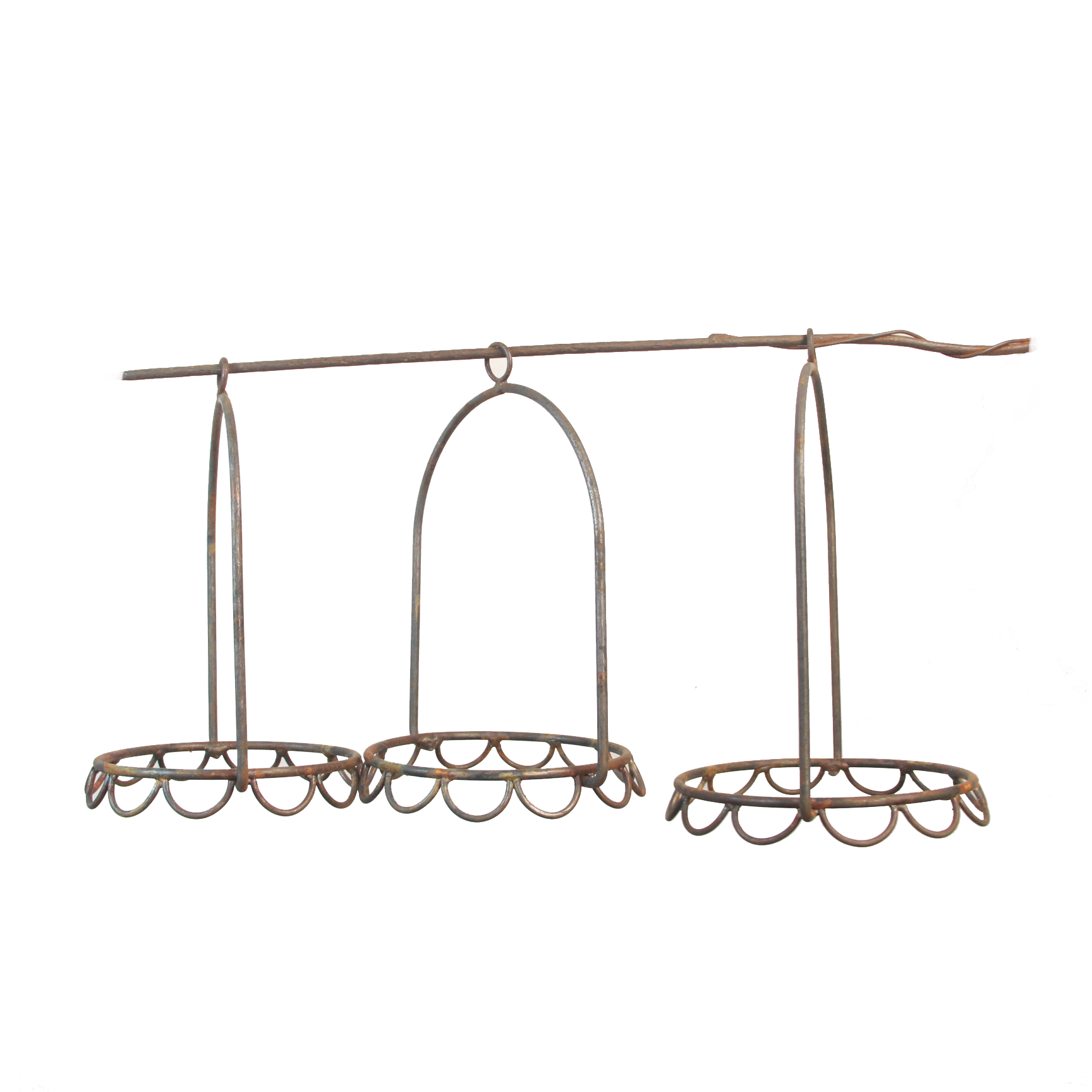 LG0034 Flower pot holder - hanging - rust finish